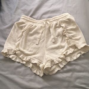 Live love dream Aeropostale ruffle fleece shorts